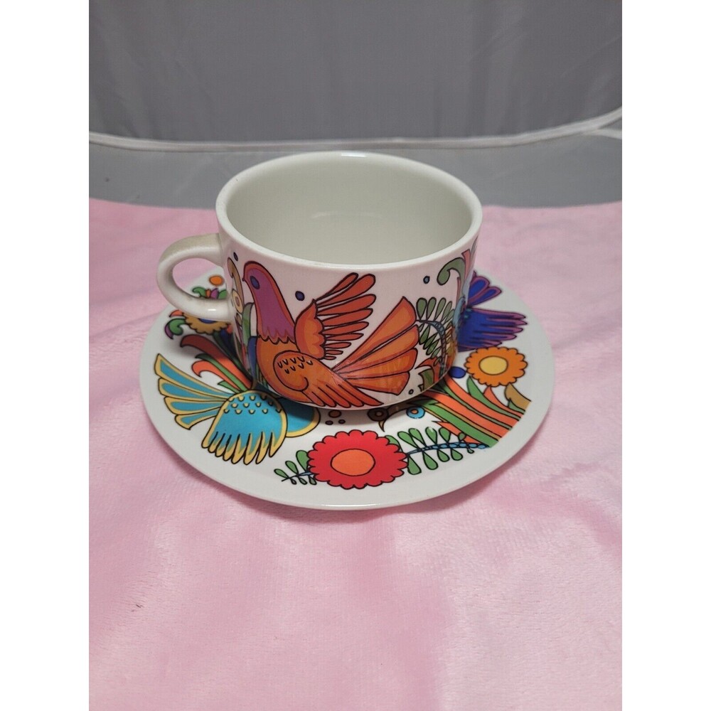 Villeroy and Boch Acapulco Flat Coffee Tea Cup and Saucer + BONUS coaster